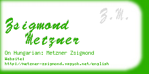 zsigmond metzner business card